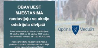 Obavijest mještanima: lovne aktivnosti na području Općine Medulin